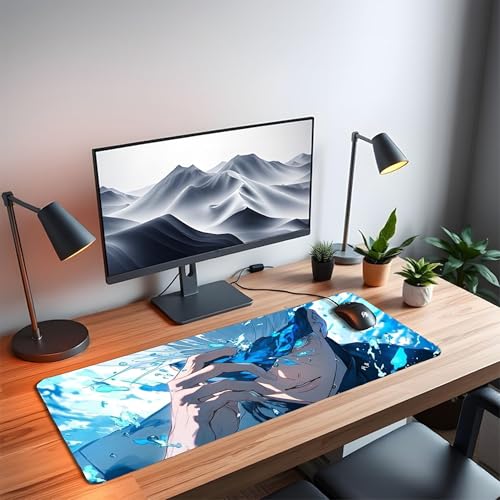 Image of Anime XL Extended Gaming Mouse Pad | XXL Large Desk Mat 60x30cm for Laptop & PC | Non-Slip Rubber Base, Waterproof, Durable & Smooth Surface | Office, Gaming & Study
