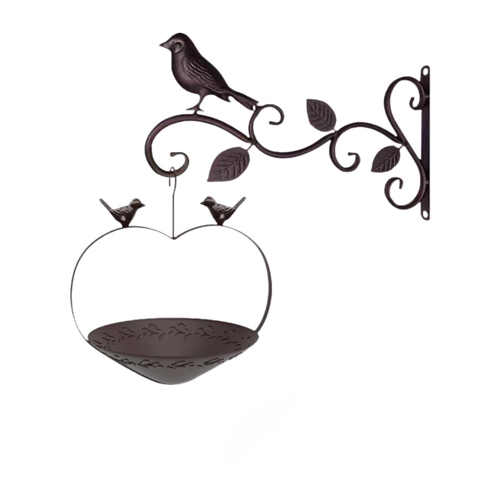 Gralara Mangiatoia per Uccelli da Parete, Strumento di Alimentazione, Decorazione, Robusto Porta Cibo per Uccelli, mangiatoia per Uccelli per Balcone, Patio, Bronzo