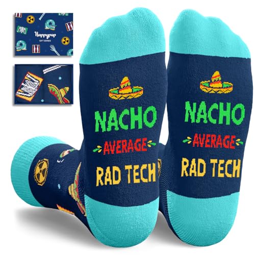 HAPPYPOP RAD TECH Gifts Socks - X Ray Tech Gifts for Men Women Radiology Radiologist Graduation Appreciation Gift Radiation Gift