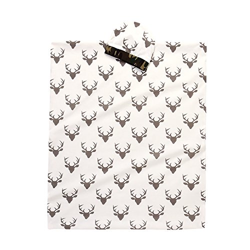 Image of Soft Cotton Newborn Baby Swaddle Receiving Blanket Deer Printed Bath Towel with Hat Sets