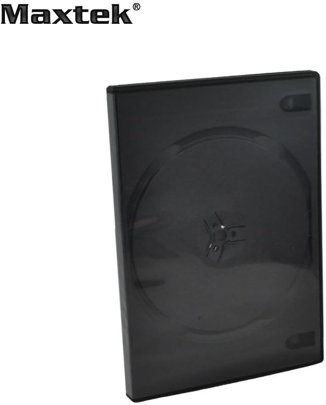 Maxtek 14mm Black Standard Double Capacity DVD Case and Outter Clear Sleeve, 50 Pieces Pack