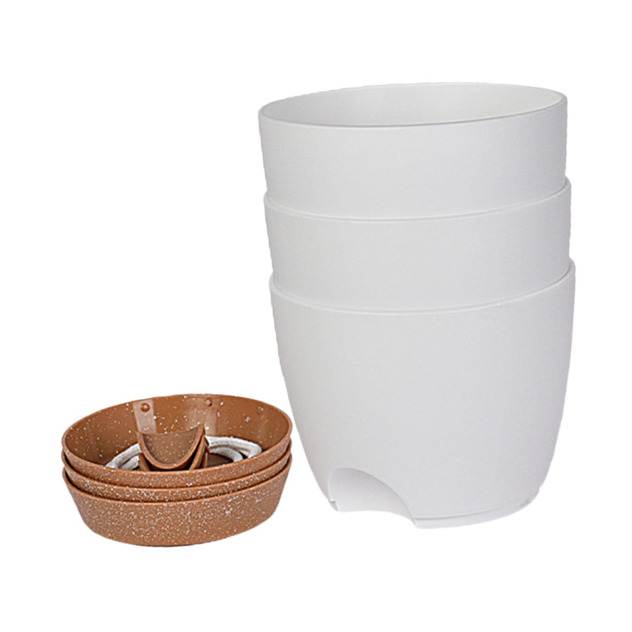 Sosoport 3stücke Teiliges Set Selbstbewässernder Blumentöpfe Mit Wasserspeicher Für Zimmerpflanzen Praktische Automatische Bewässerung Für Innenräume Und Balkone