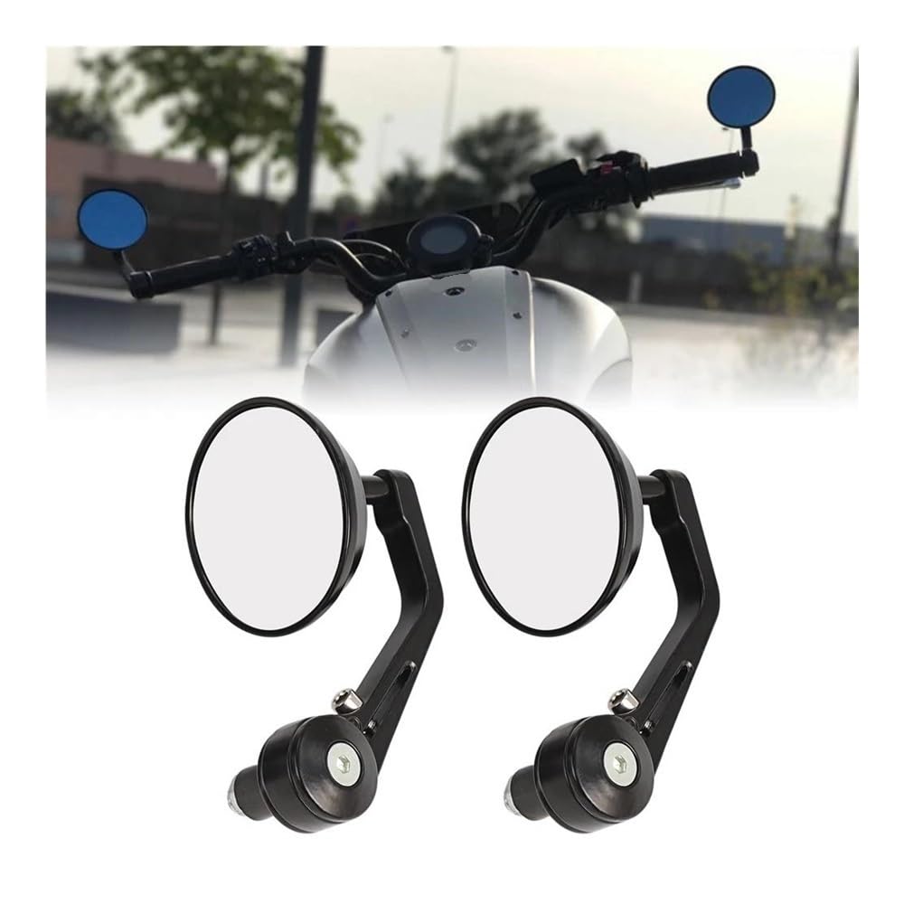 Espejo Enduro para Cafe Racer Motocicleta Redondo 7/8 "Manillar Motocicleta Espejos Retrovisores Mango Extremo Espejos Laterales