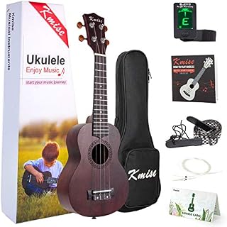 Kmise Beginner Ukulele Kit 4 String Vintage Soprano Ukele Right Hand 21 Inch