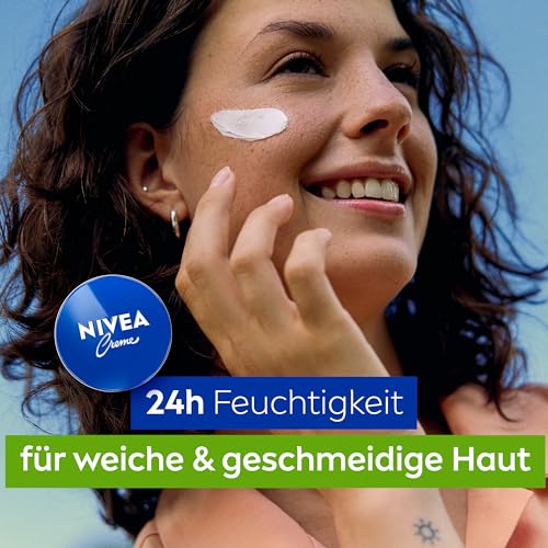 NIVEA Creme Dose Universalpflege, klassische Feuchtigkeitscreme für alle Hauttypen, reichhaltige Hautpflege mit hautverwandtem Eucerit (30 ml)