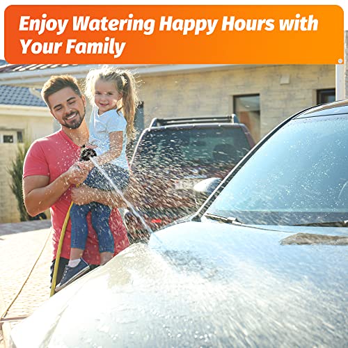 Image of AUTOMAN Garden Hose Nozzle - 7 Patterns Sprayer, 100% Metal High Pressure Spray Nozzle, Labor-Saving Design, Heavy Duty Water Hose Nozzle for Garden Watering, Car Washing, Window Cleaning,Pets Bathing