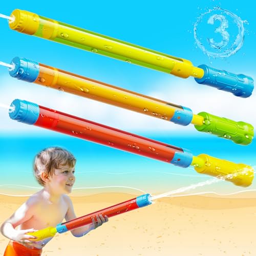 LQYoyz Water Gun, Blaster Squirt Guns, Shoot Up to 40 Feet, 3 Pack Outdoor Squirt Gun Pool Toys for Kids & Adults, Water Guns for Swimming Pool Beach Summer Party Games