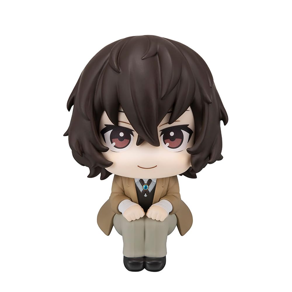 Tongyundacheng BSD Sitting Figure Anime Dazai Osamu/Atsushi Nakajima Action Figure BSD Statue Model Anime Mini Figures PVC Desktop Ornament, 10cm
