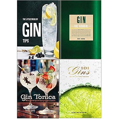 Little book of gin tips, the manual, tonica, 101 gins to try before you die 4 books collection set