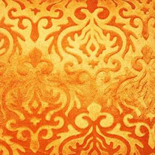 Image of Emboss Velvet Cushion Covers for Sofa Bedroom Living Room | Orange | 16 x 16 Inch (40x40 cm) | Set of 5