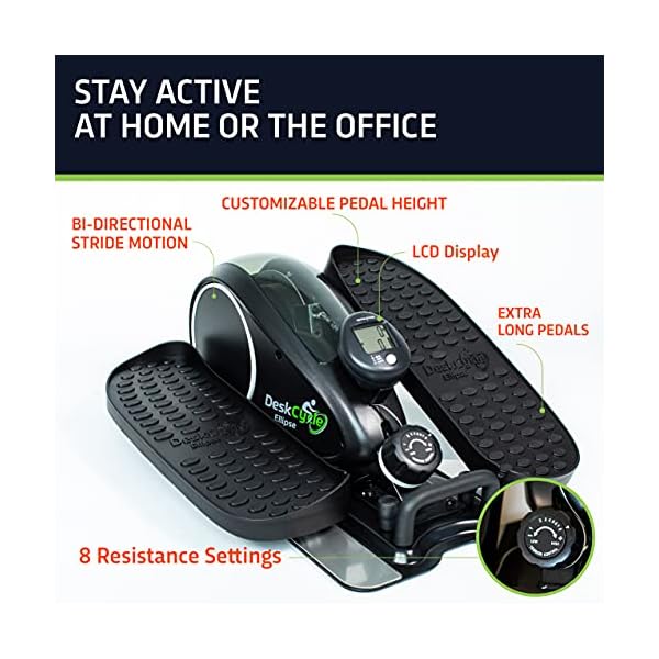 DeskCycle Ellipse Under Desk Elliptical Machine - Get Fit While You Work with Our Compact Mini Seated Elliptical Machine - Burn Calories, Boost Energy, Tone Muscles, and Increase Productivity