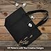 TOPDesign 1-Pack Canvas Tote Bag with an External Pocket, Reusable Grocery Shopping Bag, Top Zipper Closure, Daily Essentials (Black)