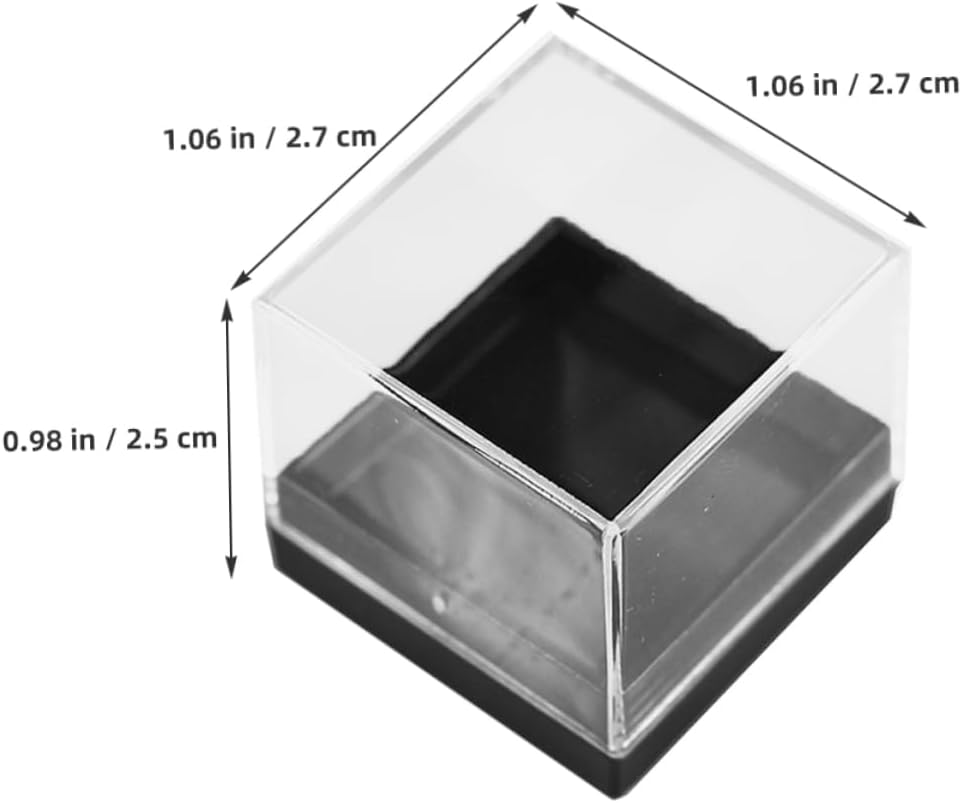 Unomor 12pcs Transparent Plastic Mineral Specimen Display Case for Raw Stones and Jewelry Storage Lightweight and Versatile Collection Box for Home Use