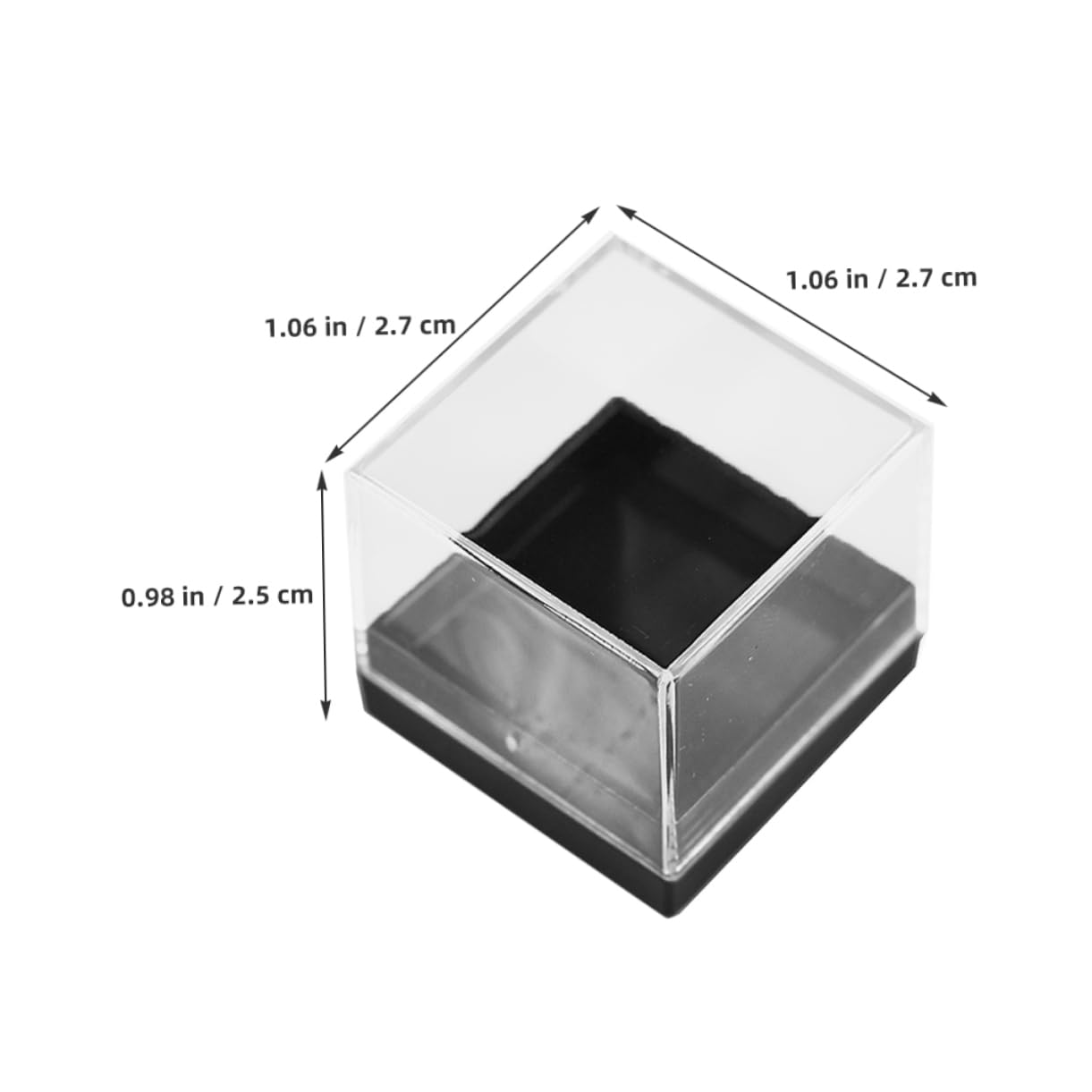 Unomor Crystal Display Mineral Boxes Square Raw Stone Collection 12 Pack Plastic Portable Storage