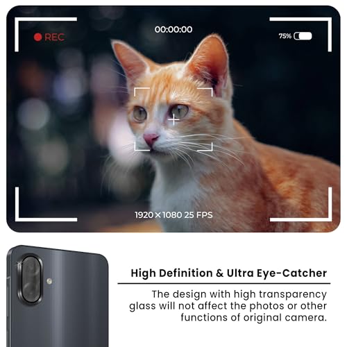 Image of FIRST MART Black Camera Ring Guard Protector for Samsung Galaxy F70e, Samsung M07 and A07 | Tempered Glass with Metal Alloy Rings, HD Clear, Scratch Resistant, Case-Friendly | Pack of 1