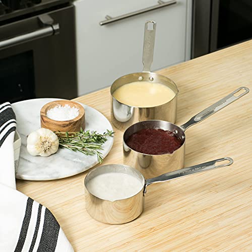 Rsvp International Endurance Stainless Steel Measuring Pan Scoop, 1 1/2 Cups | Dry Or Liquid | Baking Or Cooking | Perfect For Feeding Pets, Cat Dog Food, Bird Seed, Etc. | Dishwasher Safe, Blue #TOP3