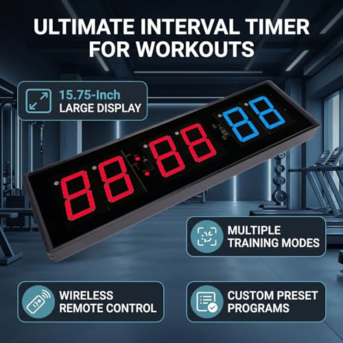 Temporizador de gimnasio 15.5 pulgadas Yunseity con mando miniatura 2