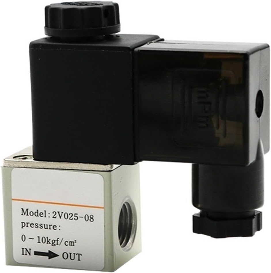2V025-06 G1/8 2V025-08 G1/4 Normally Closed Air Water Oil Solenoid Valve 12V 24V 110V 220V 2Port 2Ways Pneumatic Control Valve (Color : 2V025-08 DC36V, Size : No joint)(Color:2v025-06 Dc12v,