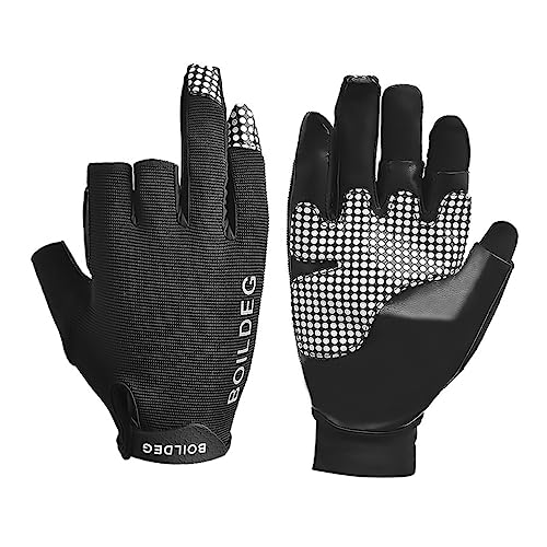BESPORTBLE Reflective Fishing Gloves Men's Outdoor Fishing Gloves Anti-Slip for Winter
