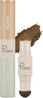 Hairline Powder Hair Root Touch Up, Quick Cover Grey Hair Root Concealer, Long Lasting Double-ended Hairline Shadow Powder, Waterproof Eyebrow Stamp for Eyebrow Hairline(light brown & blonde)