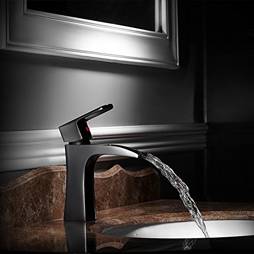 Mitigeur évier cascade rétro avec commande eau chaude froide pour lavabo