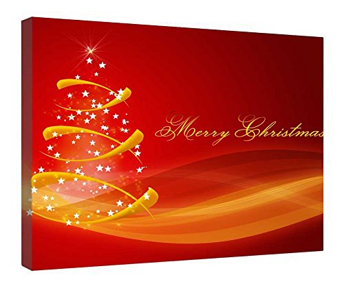 Toile sapin de Noël cadre bois 40x50 cm, le cadeau déco prêt à offrir