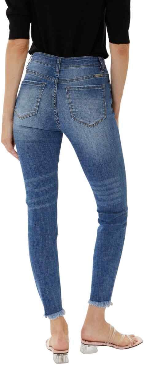 Kan Can Women's Mid Rise Distressed Ankle Skinny Jeans (M, 1/24)