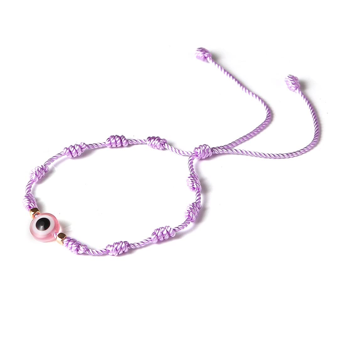 Caiyao Evil Eye Bracelet - Handmade Adjustable Red Black String Knot Lucky Kabbalah Protection Bracelet