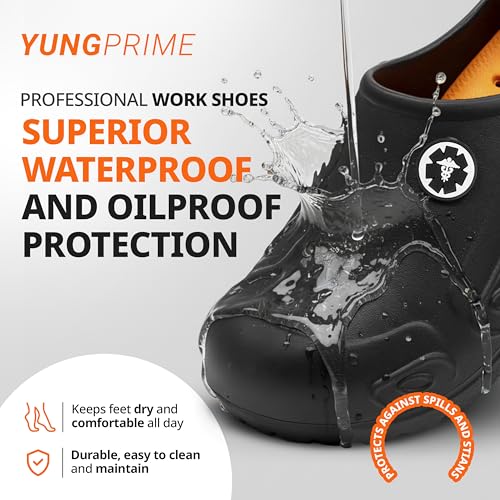 Image of YUNGPRIME Men's and Women's Slip-Resistant Work Shoes - Nursing - Chef Shoes