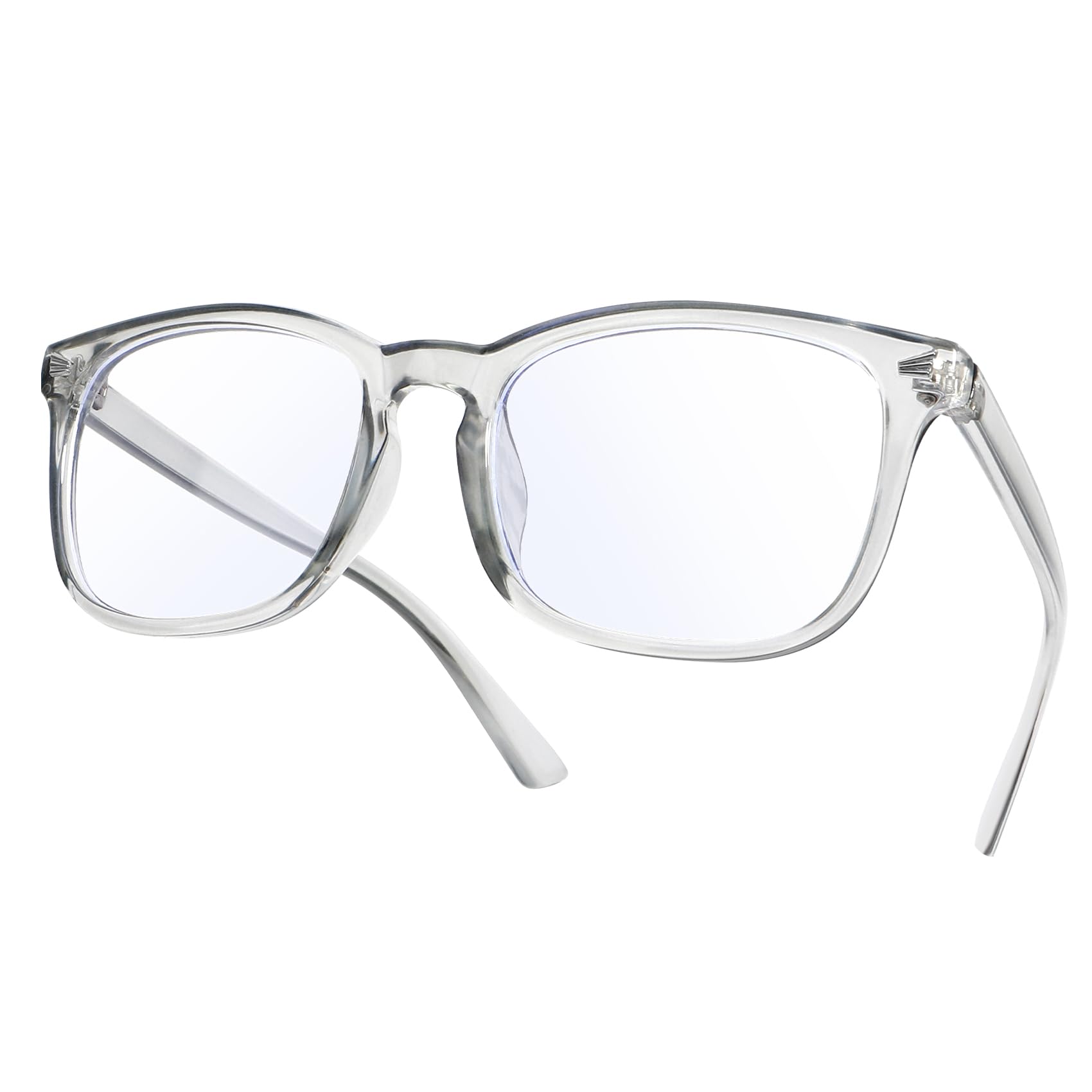 Gafas de luz azul grises con bloqueo de luz azul, gafas de moda con lentes transparentes para mujeres y adolescentes.