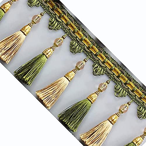 1m Etrol Beads Lace Curtain Sewing Tassel Fringe Trim Stretching Dispatching Curtain Ribbon Home Decoration Supplies (Color: 07, Size: 1M) (3 1M)