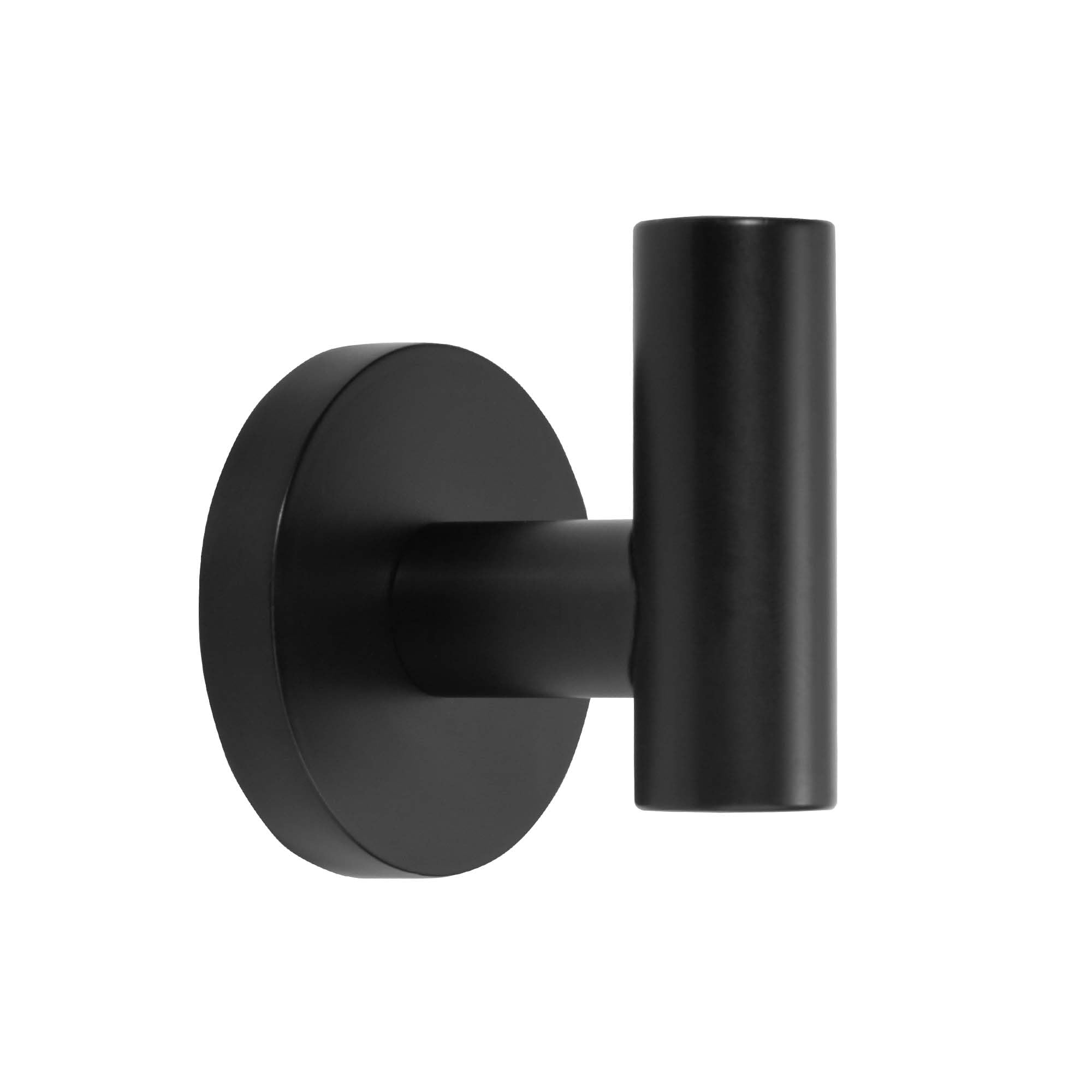 TUNNY 3 Pack Round Bathroom Towel Hooks - Matte Black Robe Hooks Coat Hooks Wall Hooks for Bathroom Bedroom Kitchen (Matte Black, 3)