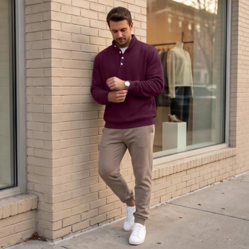 Long Sleeve Henley Shirts for Men Classic Big and Tall Baggy Shirts Sports - image 5