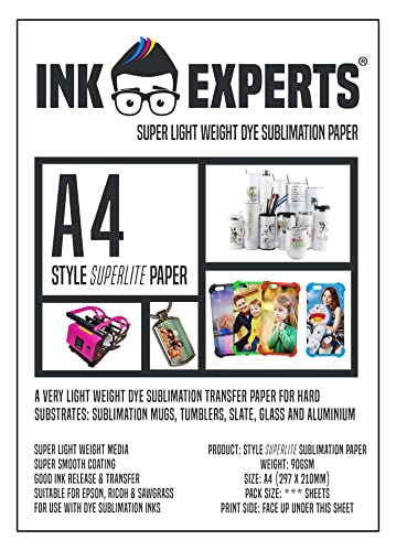 Ink Experts Style Superlite A4 Papel de sublimación 90gsm (100) Cover