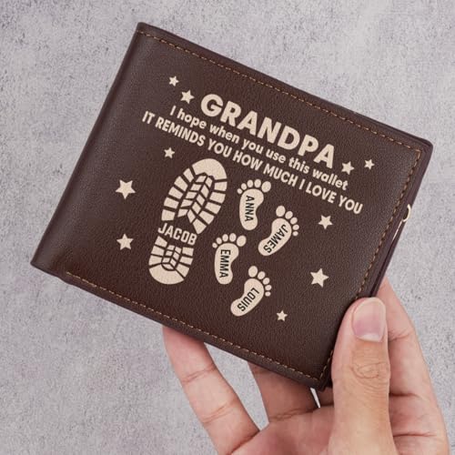 DOPTIKA I Hope When You Use This Wallet It Reminds You How Much I Love You, Custom Billfold Wallet For Men, Fathers Day Birthday Gifts For Daddy, Best Grandpa Gift, Dad Gifts From Daughter, Son3