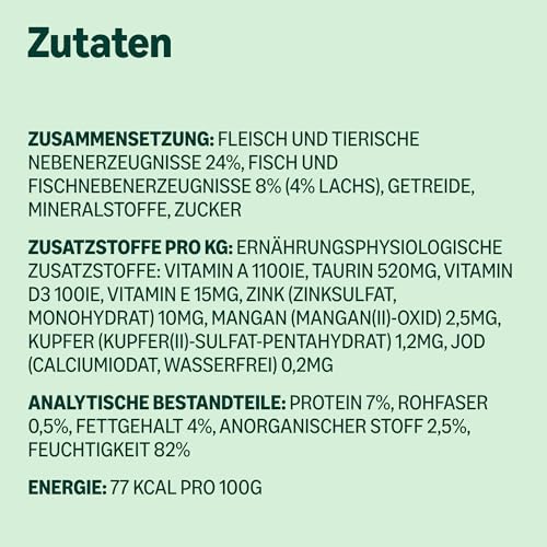 by Amazon Katzensfutter, nass, Dose, Lachsstück in Sauce (ASC-Zertifiziert), 6 x 415 g