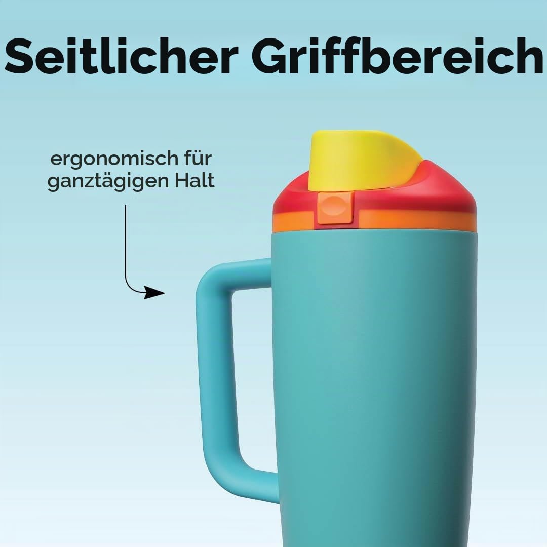 Owala FreeSip Tumbler - Stainless Steel - 40oz - Summer Sweetness | Dreilagige Isolierung | auslaufsicherer Deckel mit Druckknopf | Doppelgewindedeckel für Links- und Rechtshänder