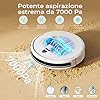 Redkey E6 Robot Aspirapolvere con 7000 Pa, Fino a 170 Min Autonomia, Navigazione Dinamica, Aspirapolvere Robot con Base di Ricarica, Telecomando e APP, Ideale per Peli Animali, Tappeti, Pavimenti Duri