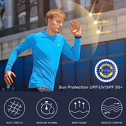 MOHEEN Men's Long Sleeve Rashguard UPF 50+ Sun Shirts Quick Dry Hiking Fishing Swim T-Shirt M-3XL 5
