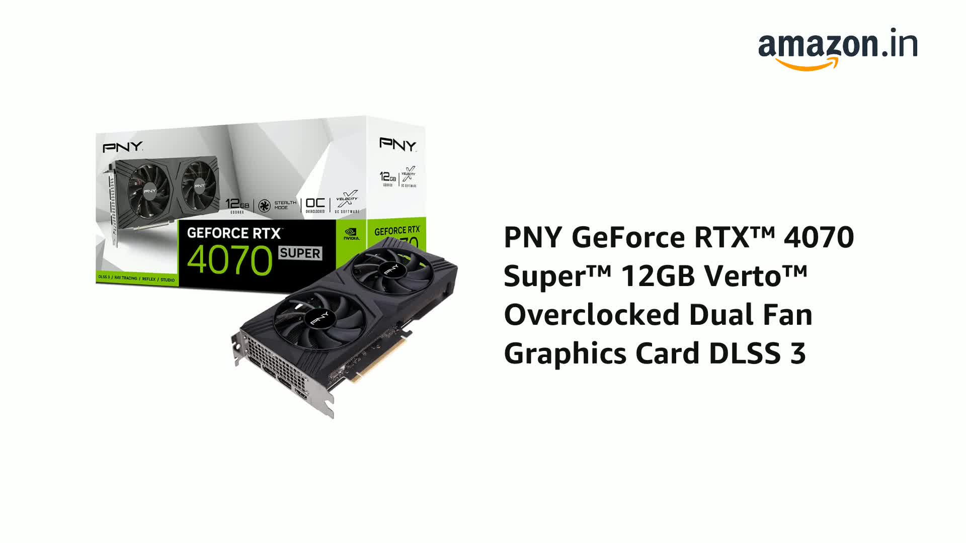 Amazon.in: Buy PNY Geforce Rtx 4070 Super 12GB Verto OC Dual Fan