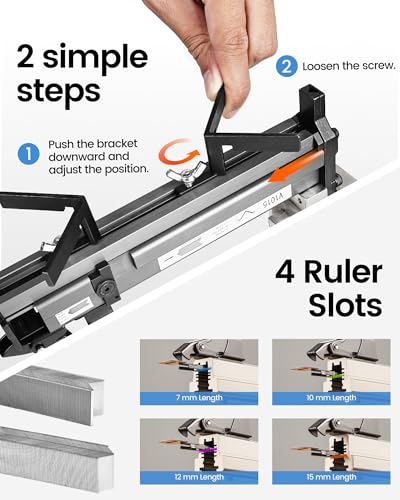 Image of meite V1015B V-Nailer Picture Frame Joiner Kit, Pneumatic V Nail Gun with 4,000 Pcs 10 mm V Nails, Fits 9 /32 inch to 19 /32 inch (7 to 15 mm), for DIY Finish Woodworking Picture Framing