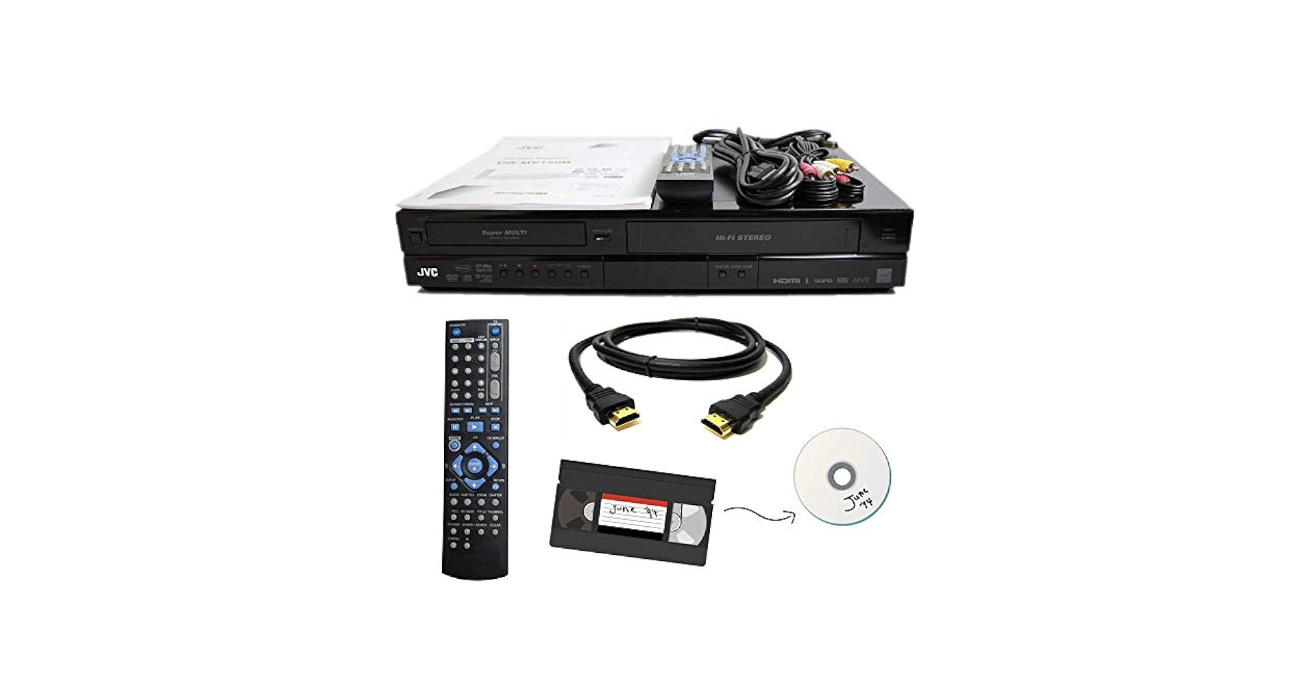 Amazon.com: JVC VHS to DVD Recorder VCR Combo w/ Remote