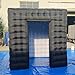 SAYOK Portable Inflatable Photo Booth Enclosure Photobooth Tent Photo Booth Backdrop Inflatable Black Cube Tent with Led Light for Advertising, Bars, Party Wedding (Two Doors, Black&White, 8.2ft)