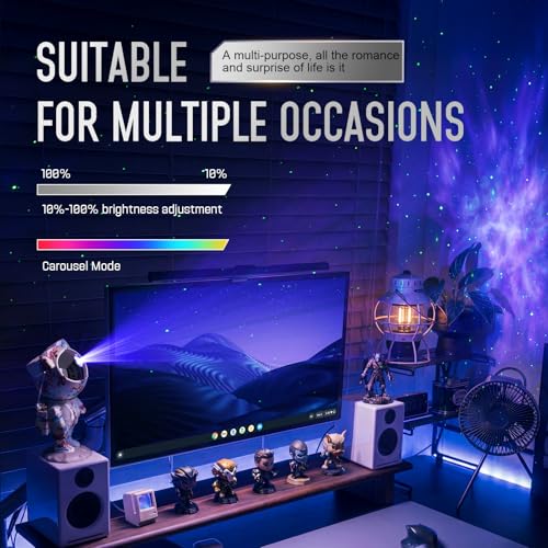 Image of Mooyran Star Projector Galaxy Night Light - Astronaut Space Projector with Remote & Timer Starry Nebula LED Lamp for Bedroom Kawaii Kids Room Decor for Birthday & Gifts