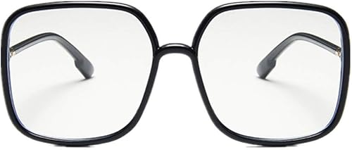 Miniatura 2 de Shiratori Lentes retro con bloqueo de luz azul para mujer, marco grande, lentes nerd, antirayos azules, para juegos de computadora, Negro -
