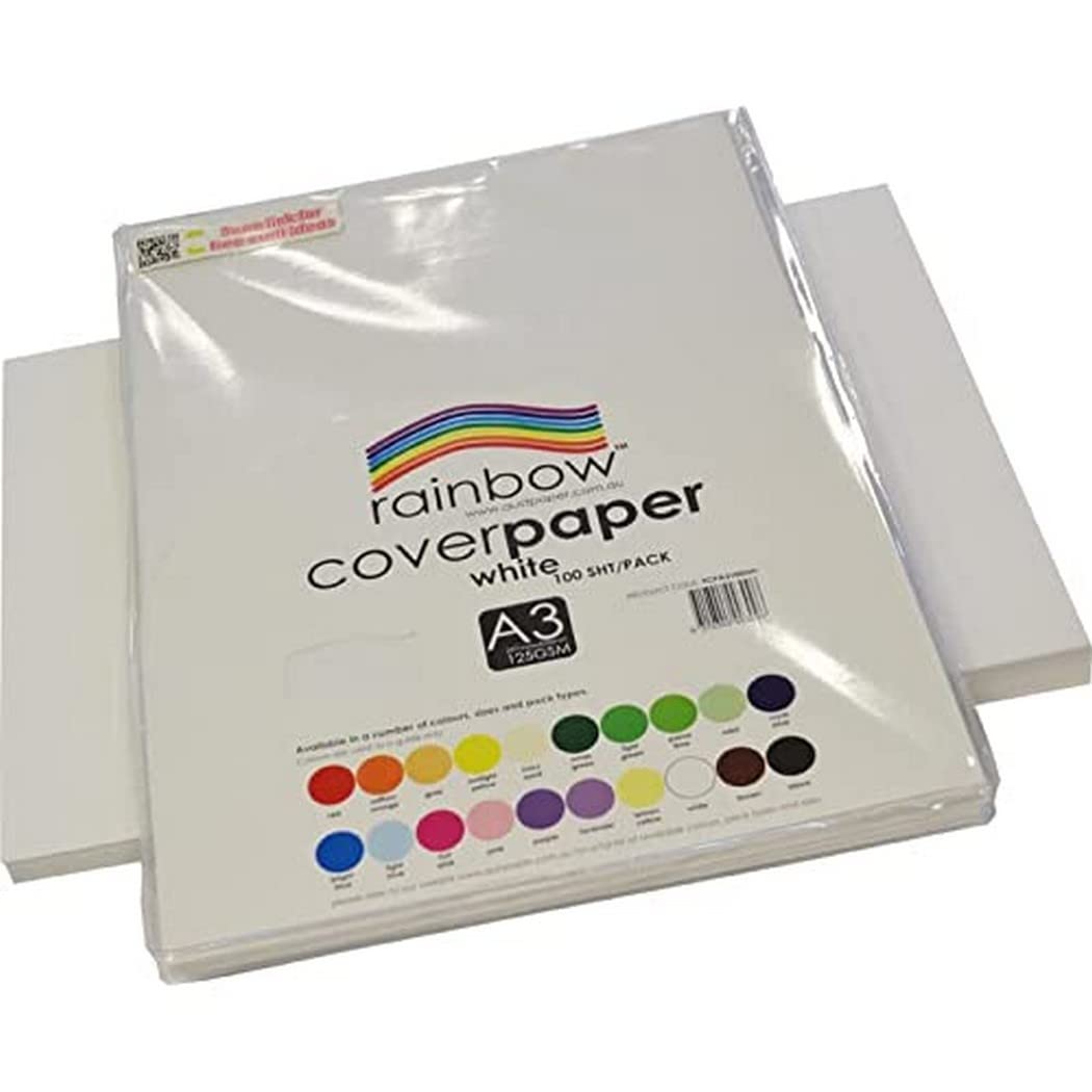 Rainbow Papel de cubierta A3, 100 hojas, color blanco