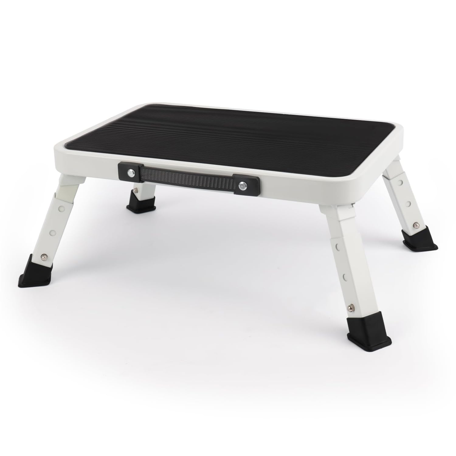 Cobenga 3-Level Height Adjustable Folding Step Stool, Anti-Slip Platform, Rubber Feet, Portable One Step Ladder for Caravan Motorhome SUV Camping Bus and Home Footstool with Luminous Film