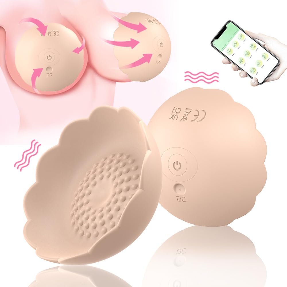 Nippelsauger Vibratoren Brust Massagegerät mit APP & 9 Massagemodus, Brustvergrößerung Brust Massager Vibrator Brustwarzen Saugen Pumpe Nippel Stimulator Sexspielzeug für Frauen