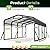 Jocoevol 12x20FT Heavy Duty Metal Carport, Outdoor Portable Car Garage w/Reinforced Support Rods & Windproof Ground Anchors, All-Season Versatile Outdoor Shelter for Car Boats Truck