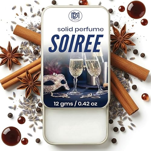 Image of Dr.Mashur Solid Perfume Soiree Night | Europe base | Alcohol Free Wax Perfume Balm, Long Lasting Pocket Fragrance Tin 12g, Non Greasy Smooth Glide, Travel Friendly | Party & Travel Carry
